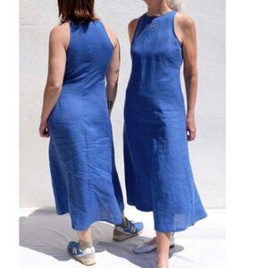 Elegant Blue Sleeveless Dress